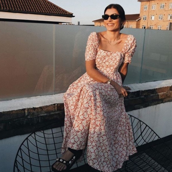 NWT FREE PEOPLE She's a Dream Floral Midi Dress - Picture 5 of 11